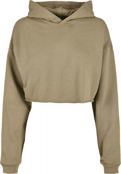 Urban Classics Damen Sweatshirt Ladies Oversized Cropped Hoody Khaki
