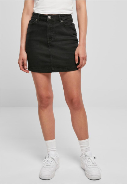 Urban Classics Damen Ladies Organic Stretch Denim Mini Skirt Black Washed