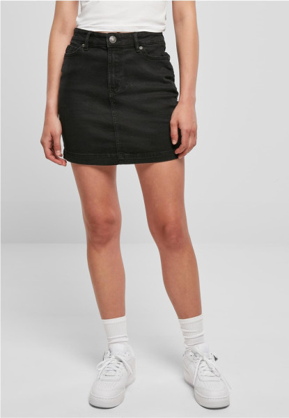 Urban Classics Damen Ladies Organic Stretch Denim Mini Skirt Black Washed
