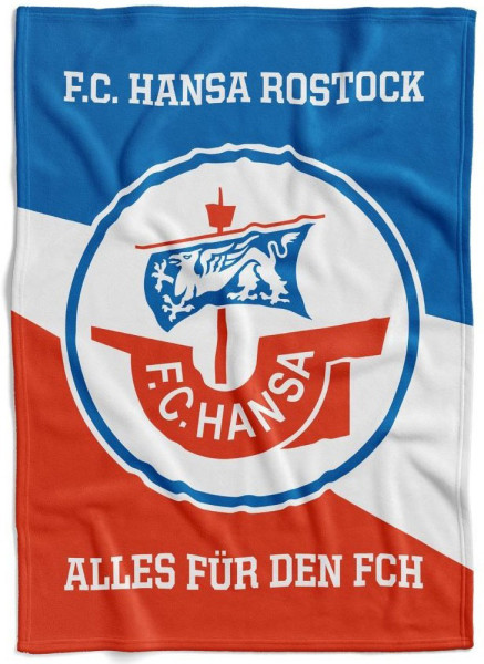 Hansa Rostock Fleecedecke Alles für den FCH Fussball Blau-150x200cm