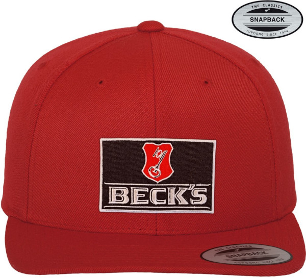 Beck's Beer Patch Premium Snapback Cap Red