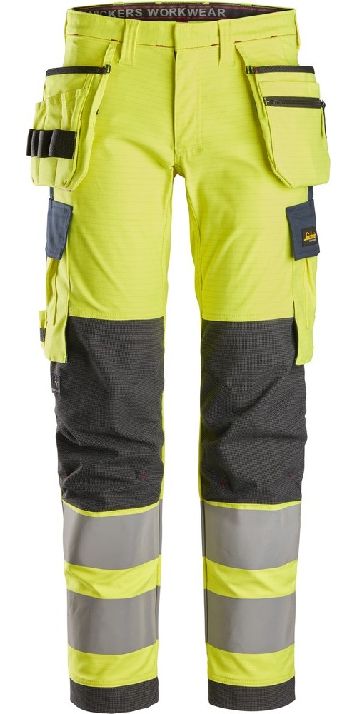 Snickers Flammschutzhose ProtecWork Full Stretch Arbeitshose, Kl. 2 High-Vis Gelb/Blau - Herren / Unisex