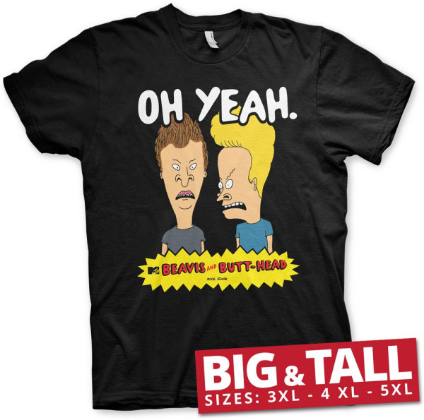 Beavis and Butt-Head Oh Yeah Big & Tall T-Shirt Black