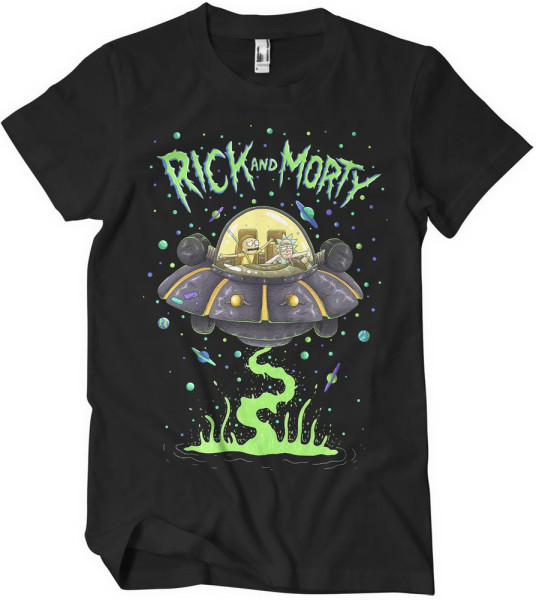 Rick And Morty Spaceship T-Shirt Black