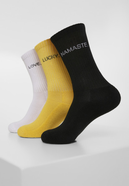 Urban Classics Socks Wording Socks 3-Pack Black/White/Yellow