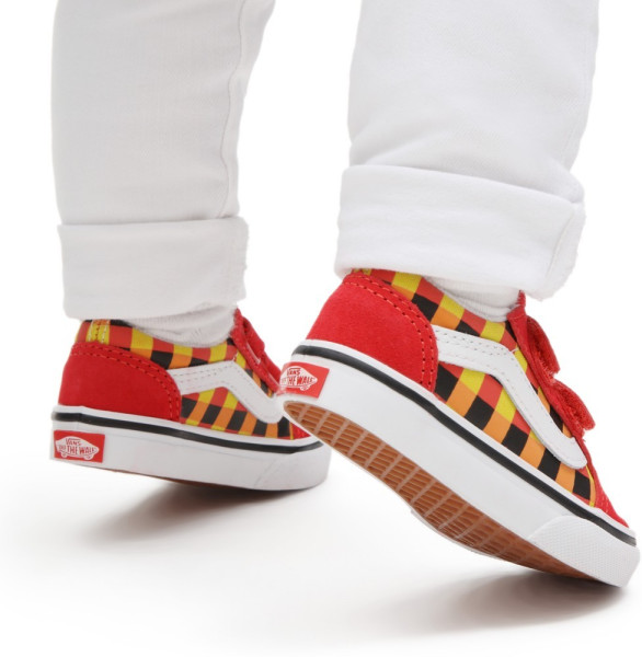 Vans Kinder Kids Lifestyle Classic FTW Sneaker Td Old Skool V Glow Checkerboard Red/Multi