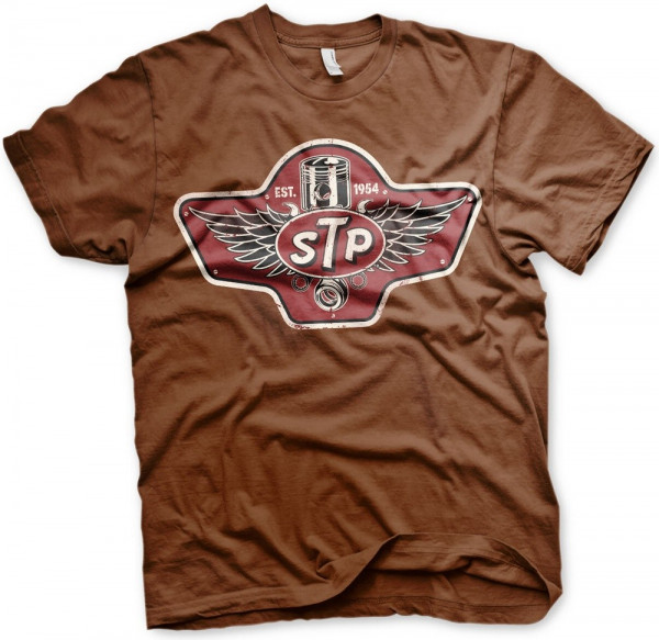STP Piston Emblem T-Shirt Brown
