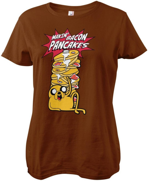 Adventure Time Makin' Bacon Pancakes Girly Tee Damen T-Shirt Brown