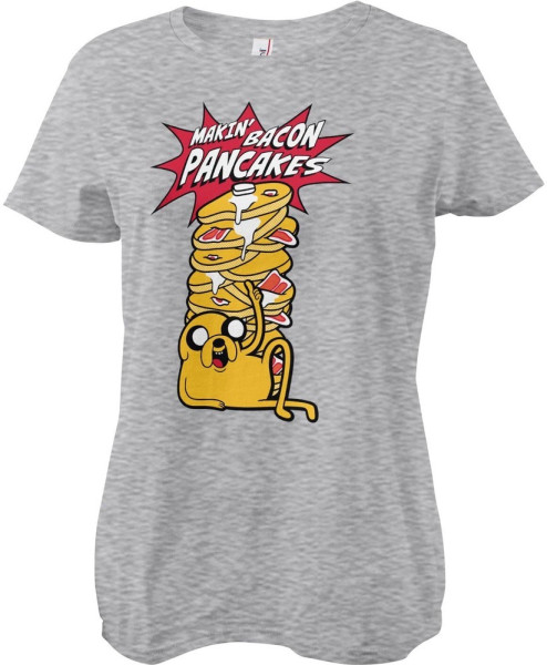 Adventure Time Makin' Bacon Pancakes Girly Tee Damen T-Shirt Heathergrey