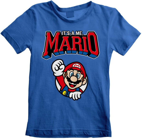 Nintendo Super Mario - Mario Varsity (Unisex Blue T-Shirt) Jungen T-Shirt