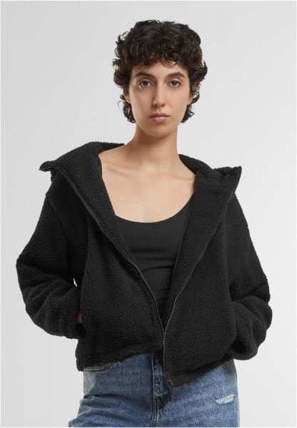 Urban Classics Damen Jacke Ladies Short Hooded Sherpa Jacket TB7072