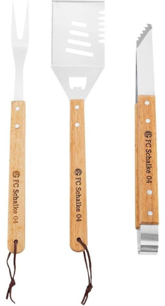 FC Schalke 04 S04 Grillbesteck (3er Set) Fußball Braun