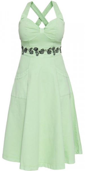Queen Kerosin Vintage Swing-Kleid mit floraler Stickerei QK4201015064 Mint