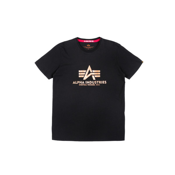 Alpha Industries Basic T-Shirt Foil Print Black/Gold