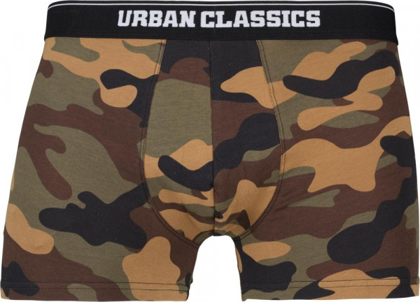 Urban Classics Organic Boxer Shorts 5-Pack Wd Camo+Grn+Blk+Grey+Sw Camo