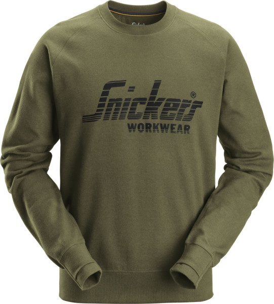 Snickers Arbeitspullover Logo Sweatshirt Khaki/Grün