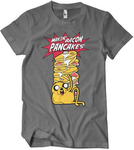 Adventure Time Makin' Bacon Pancakes T-Shirt Darkgrey