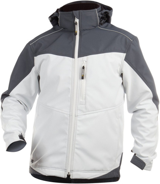 Dassy Zweifarbige Softshell-Jacke Jakarta PES21 Weiß/Zementgrau