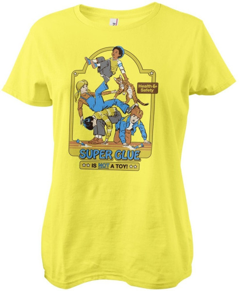 Steven Rhodes Super Glue Is Not A Toy Girly Tee Damen T-Shirt Yellow