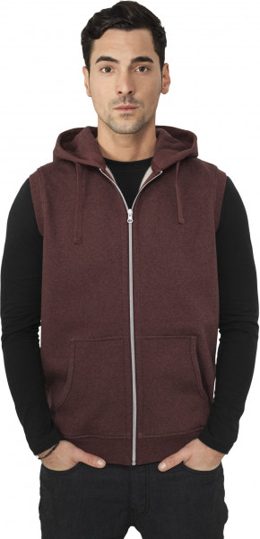 Urban Classics Hoodie Zip Melange Sleeveless Ziphoody Black/Red