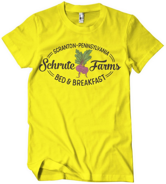 The Office Schrute Farms Bed & Breakfast T-Shirt Yellow