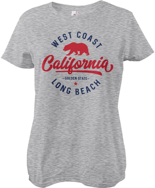 West Coast California Girly Tee Damen T-Shirt Heather-Grey
