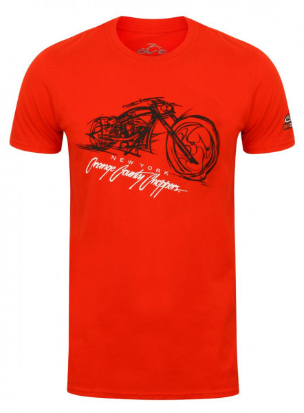 OCC Orange County Choppers T-Shirt Bike Render Red