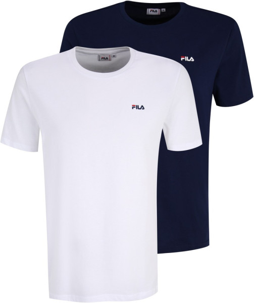 Fila T-Shirt Brod Tee / Double Pack Bright White-Medieval Blue