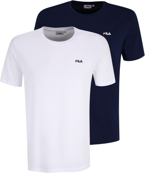 Fila T-Shirt Brod Tee Double Pack Bright White-Medieval Blue T