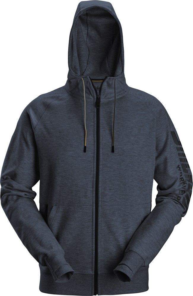 Snickers Arbeitspullover Logo Hoodie mit Reißverschluss Navy/Mel
