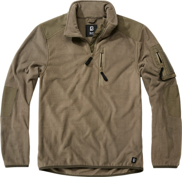 Brandit Herren Fleecepullover Fleece Troyer Ripstop Olive