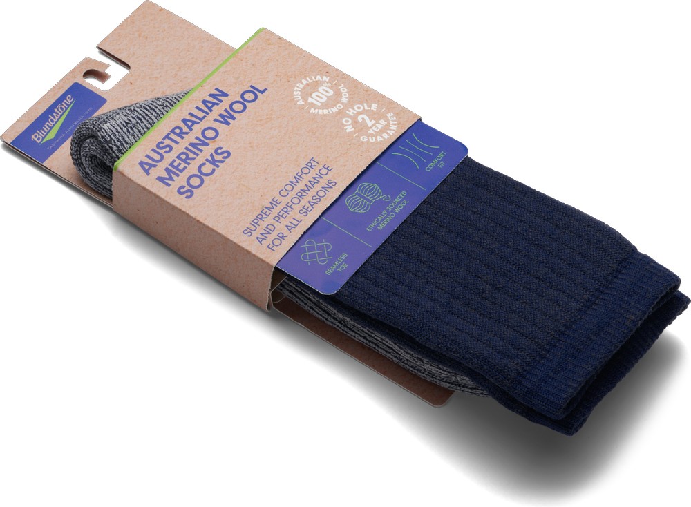 Blundstone Socken Blau and Marl Mid-Weight Merino Wool Socks - Herren / Unisex