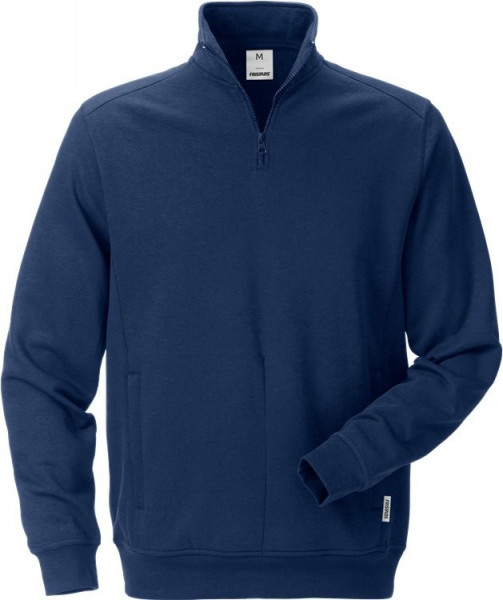 Fristads Sweatshirt mit kurzem Reißverschluss 7607 SM Marineblau