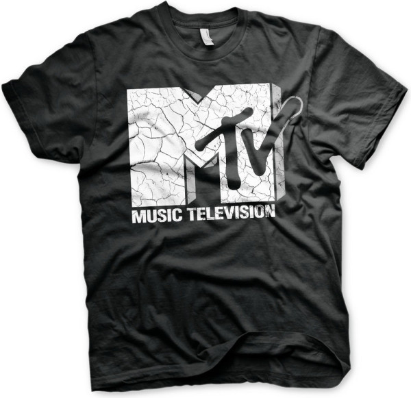 MTV Cracked Logo T-Shirt Black
