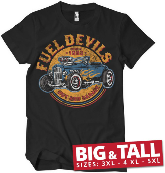 Fuel Devils Flame Rod Big & Tall T-Shirt Black