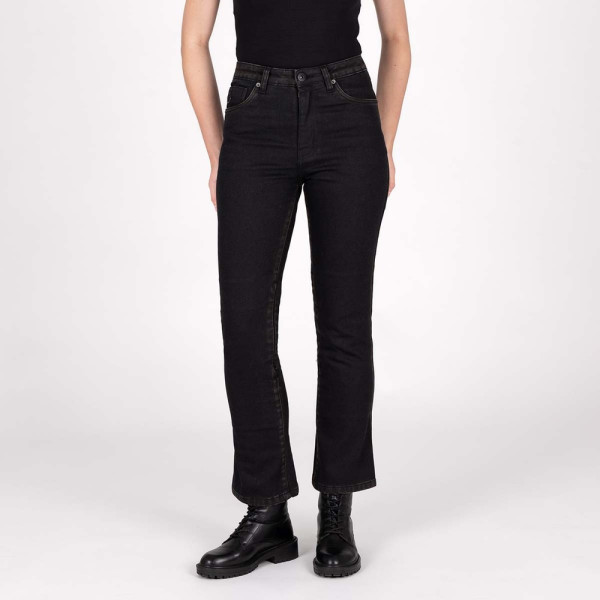 Knox Damen Motorrad Jeanshose Women'S Cartmel Kick Flare Short 69305 Black-Rust-XXL/18