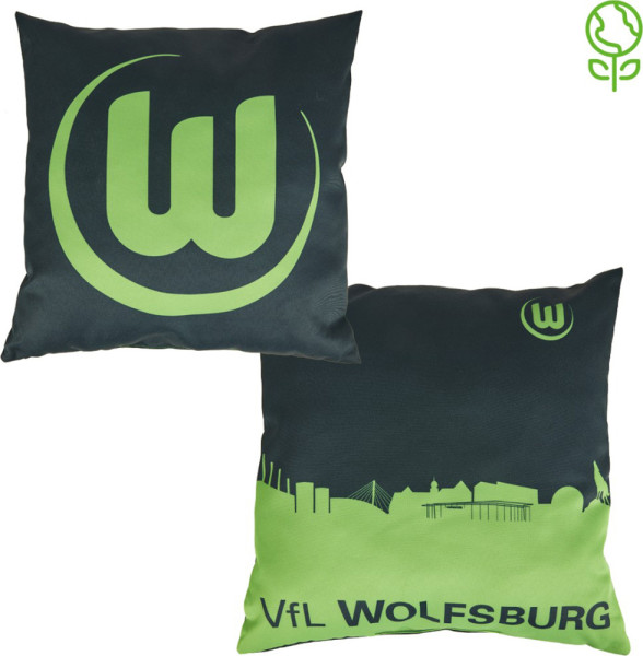 VfL Wolfsburg Kissen Skyline recycelt Fussball Grün