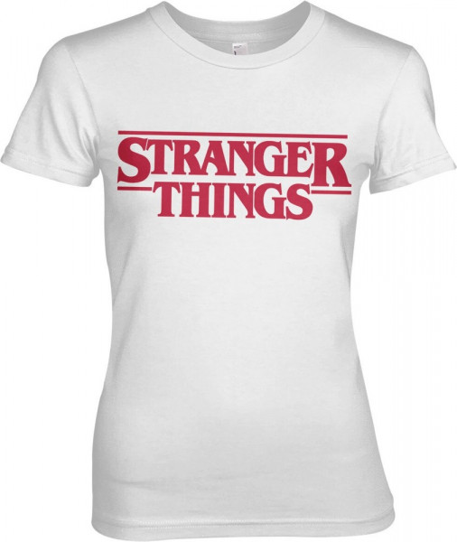 Stranger Things Logo Girly Tee Damen T-Shirt White