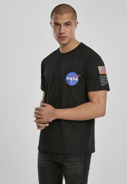 Mister Tee T-Shirt NASA Insignia Logo Flag Tee Black