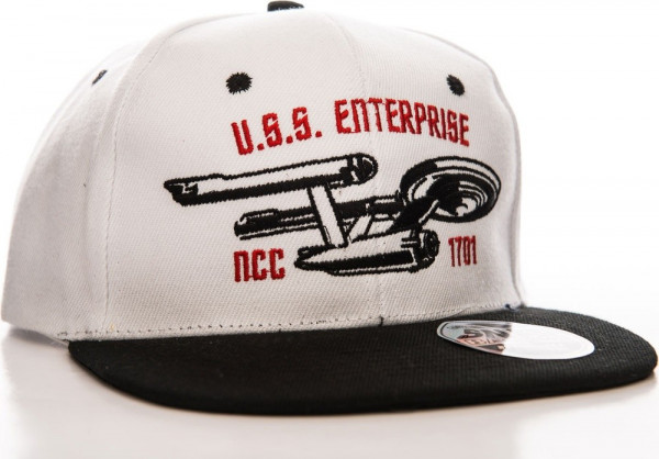 Star Trek U.S.S. Enterprise Snapback Cap White-Black