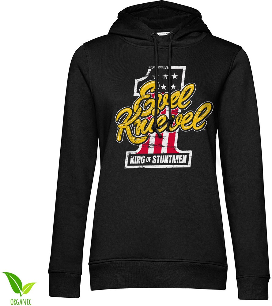 Evel Knievel King Of Stuntmen Girls Hoodie Damen Schwarz - Damen