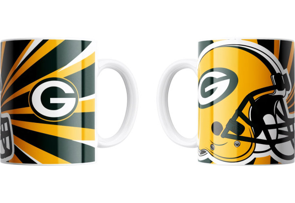 Green Bay Packers Jumbo-Tasse „Helmet“ 450ml American Football NFL Grün-450ml