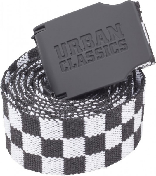 Urban Classics Jacket UC Canvas Belt Checkerboard 150cm Black/White