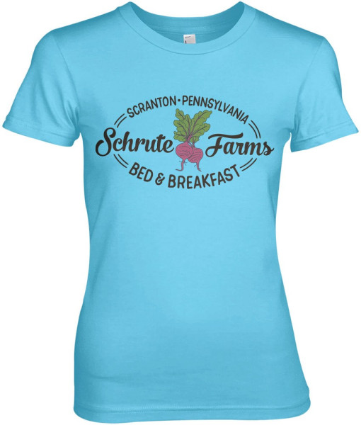 The Office Schrute Farms Bed & Breakfast Girly Tee Damen T-Shirt Skyblue
