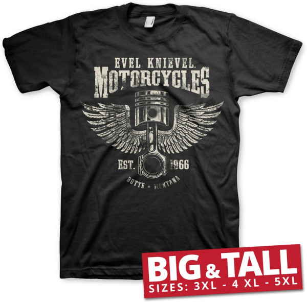 Evel Knievel Motorcycles Big & Tall T-Shirt Black