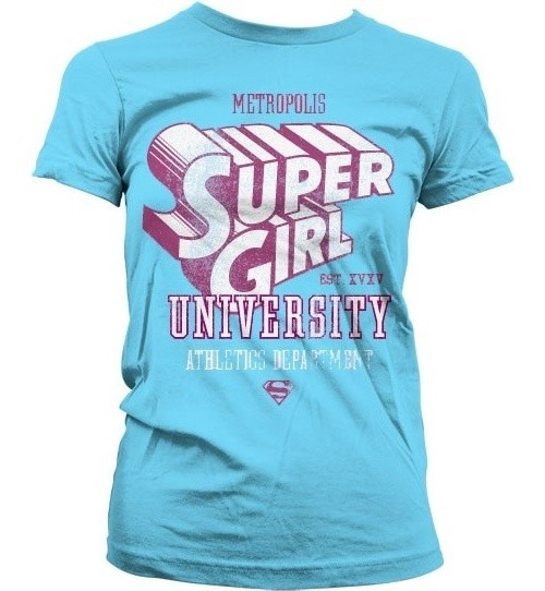 Supergirl Athletics Dept. Girly T-Shirt Damen Skyblue
