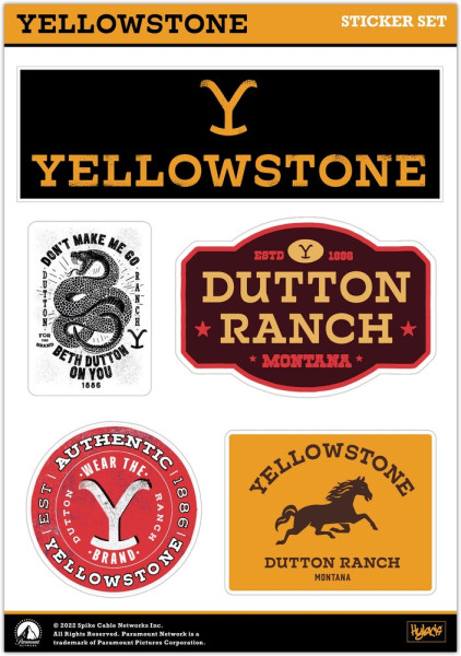 Yellowstone Sticker Set Aufkleber Multicolor