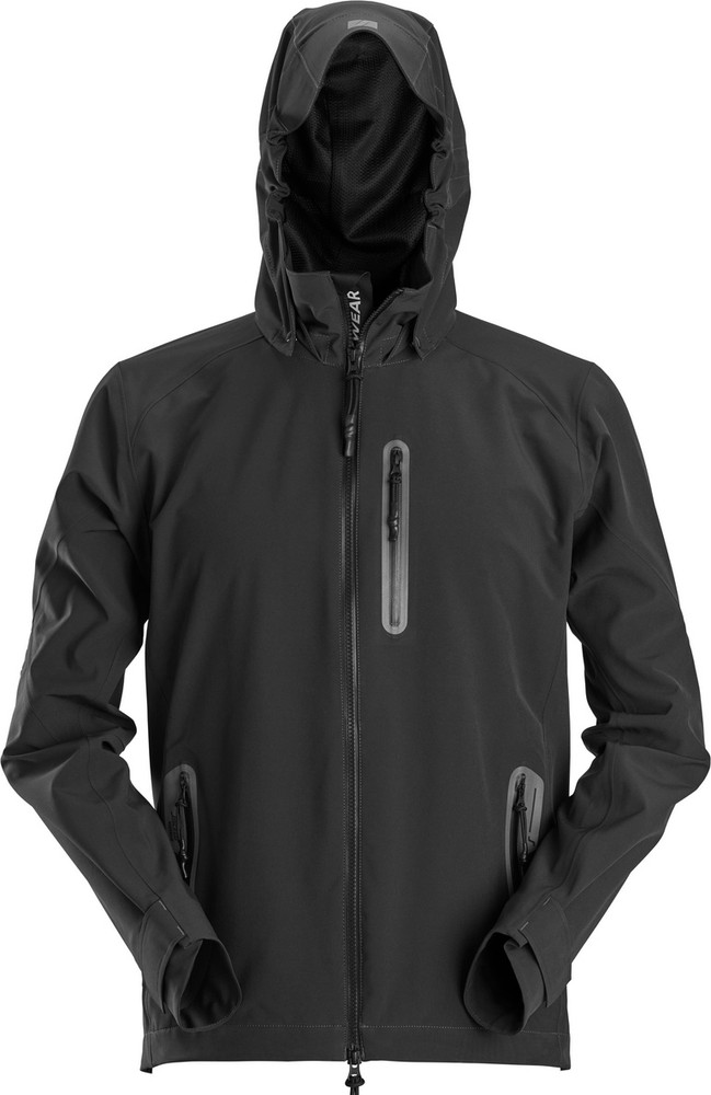 Snickers Workwear FlexiWork wasserdichte Softshell Jacke mit Kapuze Schwarz - Herren / Unisex