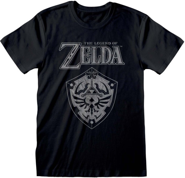 The Legend of Zelda Distressed Shield T-Shirt Black