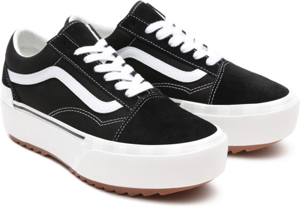 Vans Unisex Lifestyle Classic FTW Sneaker Ua Old Skool Stacked (Suede/Canvas) Black/Blanc De Blanc